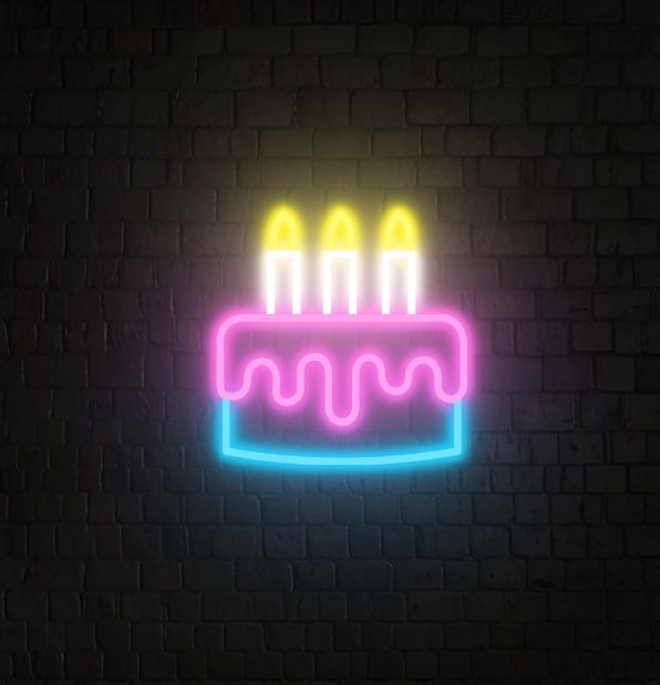 Birthday Cake Neon Sign