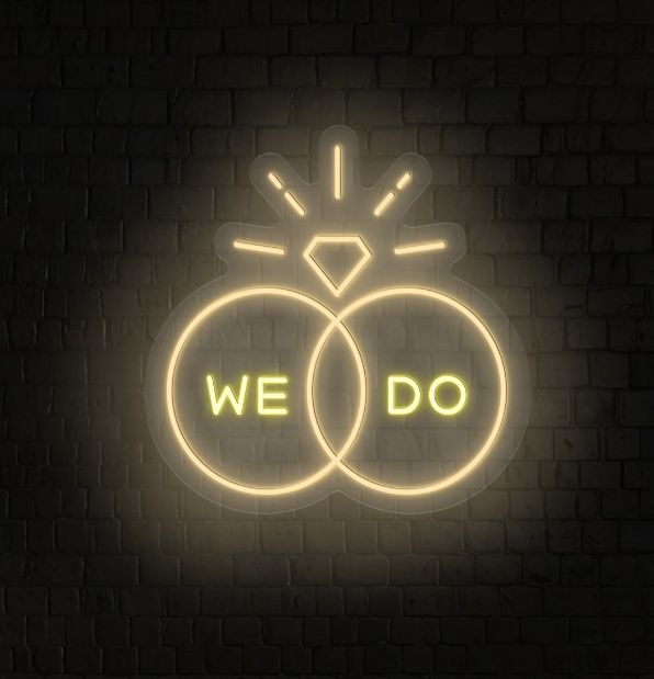 We Do Diamond Rings Neon Sign