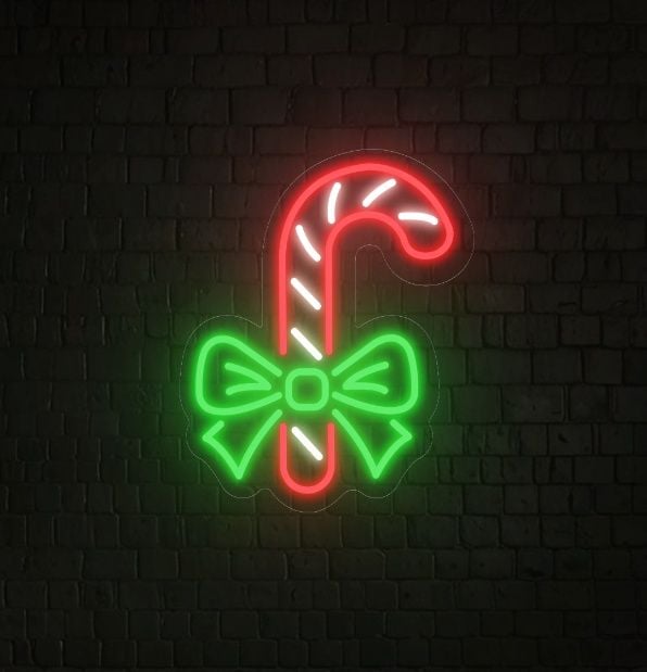 Christmas Candy Cane Neon Sign