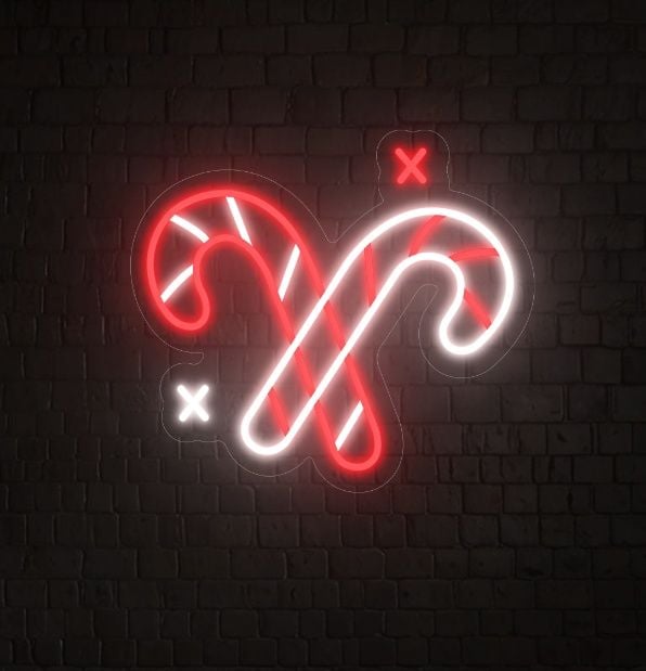 Candy Cane Neon Sign