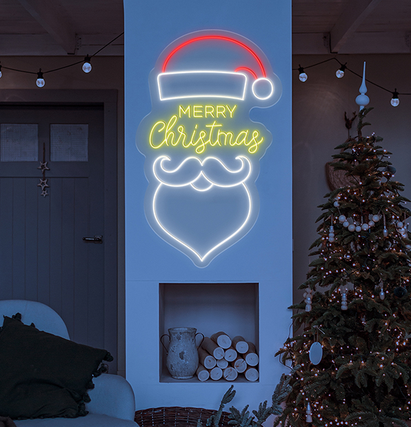 Merry Christmas Santa Neon Light Sign