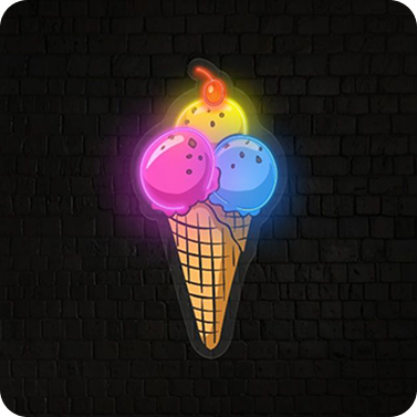 Ice Cream Cone LED Neon Acrylic Artwork